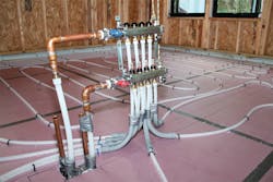 The manifold in zone four provides radiant heating and maximizing comfort in the dinette, kitchen, foyer, office, and great room. Uponor The manifold in zone four provides radiant heating and maximizing comfort in the dinette, kitchen, foyer, office, and great room. Uponor