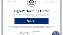 A sample Pearl solar certification certificate.