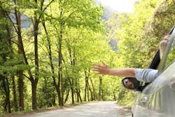 The faster you drive, the more air hits your arm. Air IS heavy. The faster you drive, the more air hits your arm. Air IS heavy.