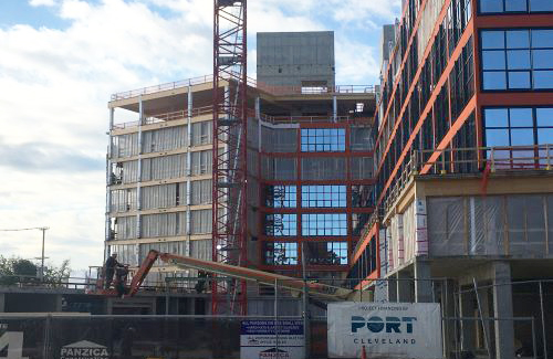 Intro Cleveland apartment and business complex, by Panzica Construction for PORT of Cleveland.