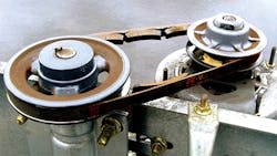 Worn belts and sheaves. Worn belts and sheaves.