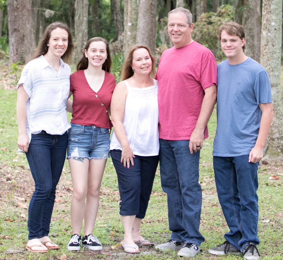 The Casey family. From left are Abby, Jenna, Dana, Tom and Deklin.