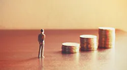 Mini Man Stack Of Coins