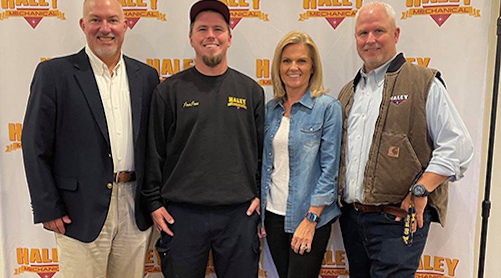 Dean Fulton, left, with Johnathan, Lindsey and Henry Haley. &ldquo;We have successfully serviced our customers in the Ann Arbor area for more than two decades,&rdquo; said Henry. &ldquo;Partnering with Frontier will provide Haley Mechanical with the expertise and capital required to accelerate our growth.&rdquo;