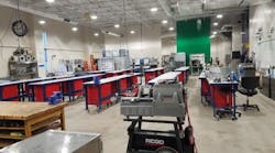 One section of the HVACR and trades lab training area at Emily Griffith Technical College.