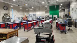 One section of the HVACR and trades lab training area at Emily Griffith Technical College.
