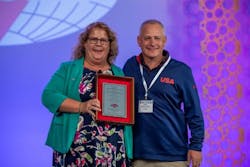 Randy Novak with Angie Simon, SMACNA President and CEO of Western Allied Mechanical in Menlo Park, Calif. Randy Novak with Angie Simon, SMACNA President and CEO of Western Allied Mechanical in Menlo Park, Calif.