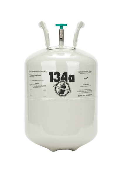 A non-refillable refrigerant cylinder produced by Worthington Industries. Worthington Industries&apos; says its updated, non-refillable but recyclable refrigerant cylinder adds environmental safety technology to address the refrigerant venting issue.