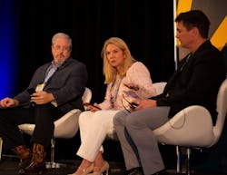 From left: Rusty Tharp, Goodman senior director of regulatory affaiirs; Karen Meyers, vice president, government affairs for Rheem/Ruud; and Chris Forth, vice president of regulatory, codes and government affairs for Johnson Controls, addressed the issues surrounding the adoption of A2L low flammability refrigerants and lower GWP gases into the HVACR industry. From left: Rusty Tharp, Goodman senior director of regulatory affaiirs; Karen Meyers, vice president, government affairs for Rheem/Ruud; and Chris Forth, vice president of regulatory, codes and government affairs for Johnson Controls, addressed the issues surrounding the adoption of A2L low flammability refrigerants and lower GWP gases into the HVACR industry.