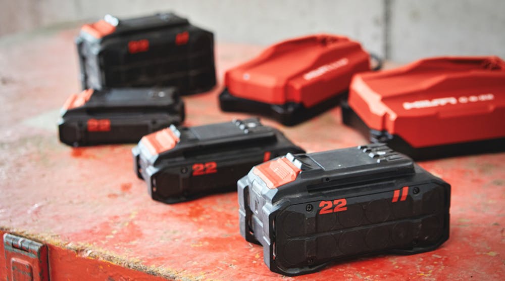 Hilti Nuron batteries and chargers.