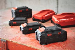 Hilti Nuron batteries and chargers.