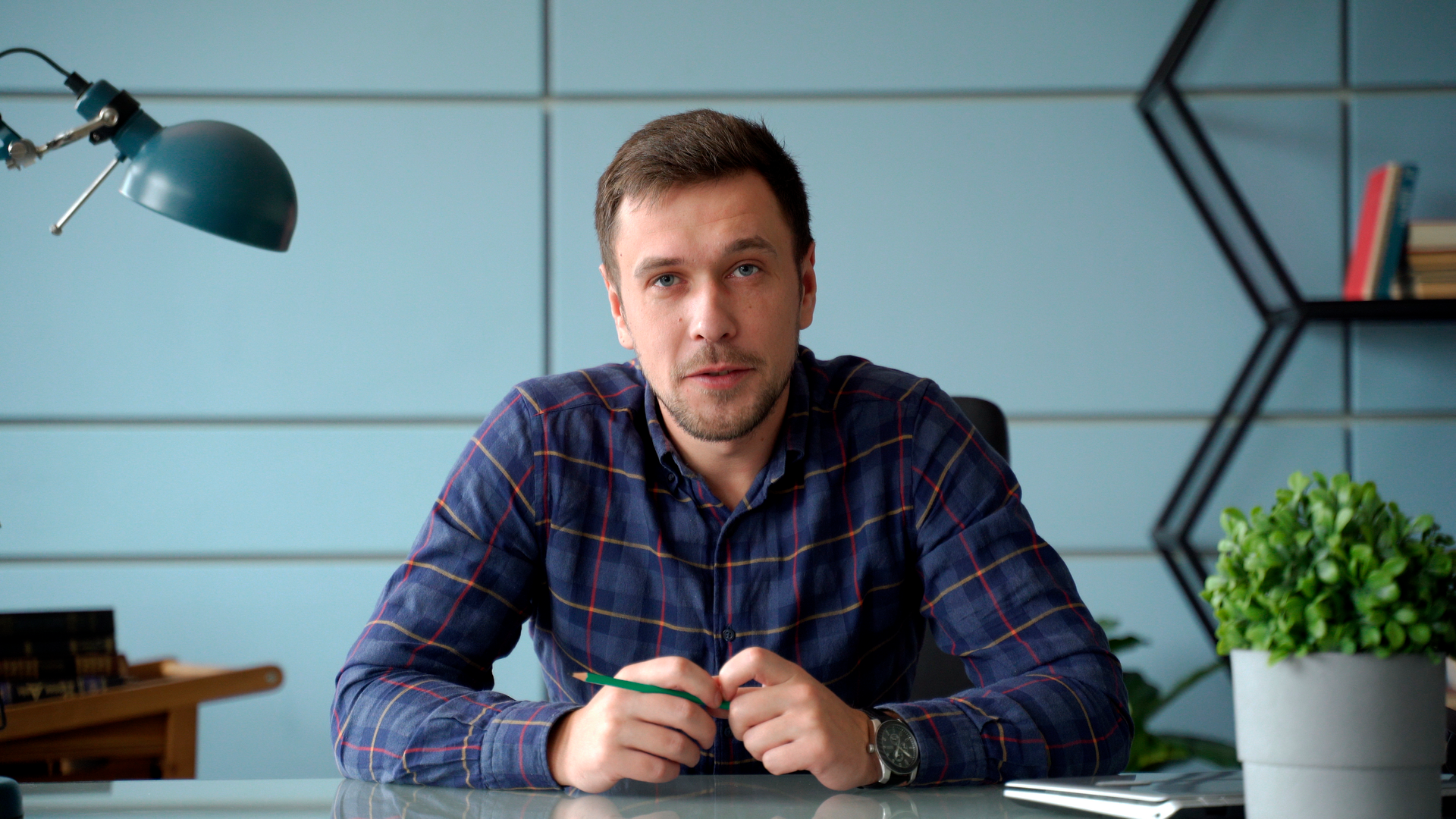 man during interview