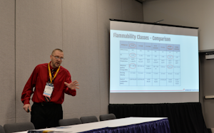 Jason Obrzut, director of industry standards and relations at ESCO, explains to 2022 AHR Expo attendees Jan. 31 that most technicians will not have problems when installing new A2L refrigerants.