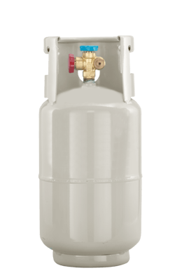 Non-refillable refrigerant cylinder.