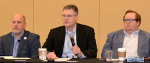 From left: Brian Stack, Wayne Powers and Alex Ayers discussed the EPA proposed ban on non-refillable refrigerant cylinders during the 2022 ACCA conference.