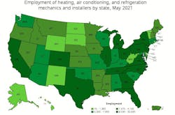 Hvacr Employment By State Hvacr Employment By State