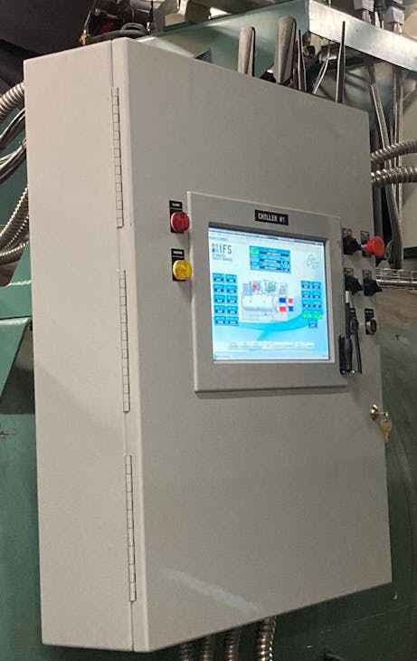 The highly efficient Hanbell RTM 90 oil-less compressors use a Micro Control System&rsquo;s MCS-Magnum controller to operate the chiller safely and efficiently.
