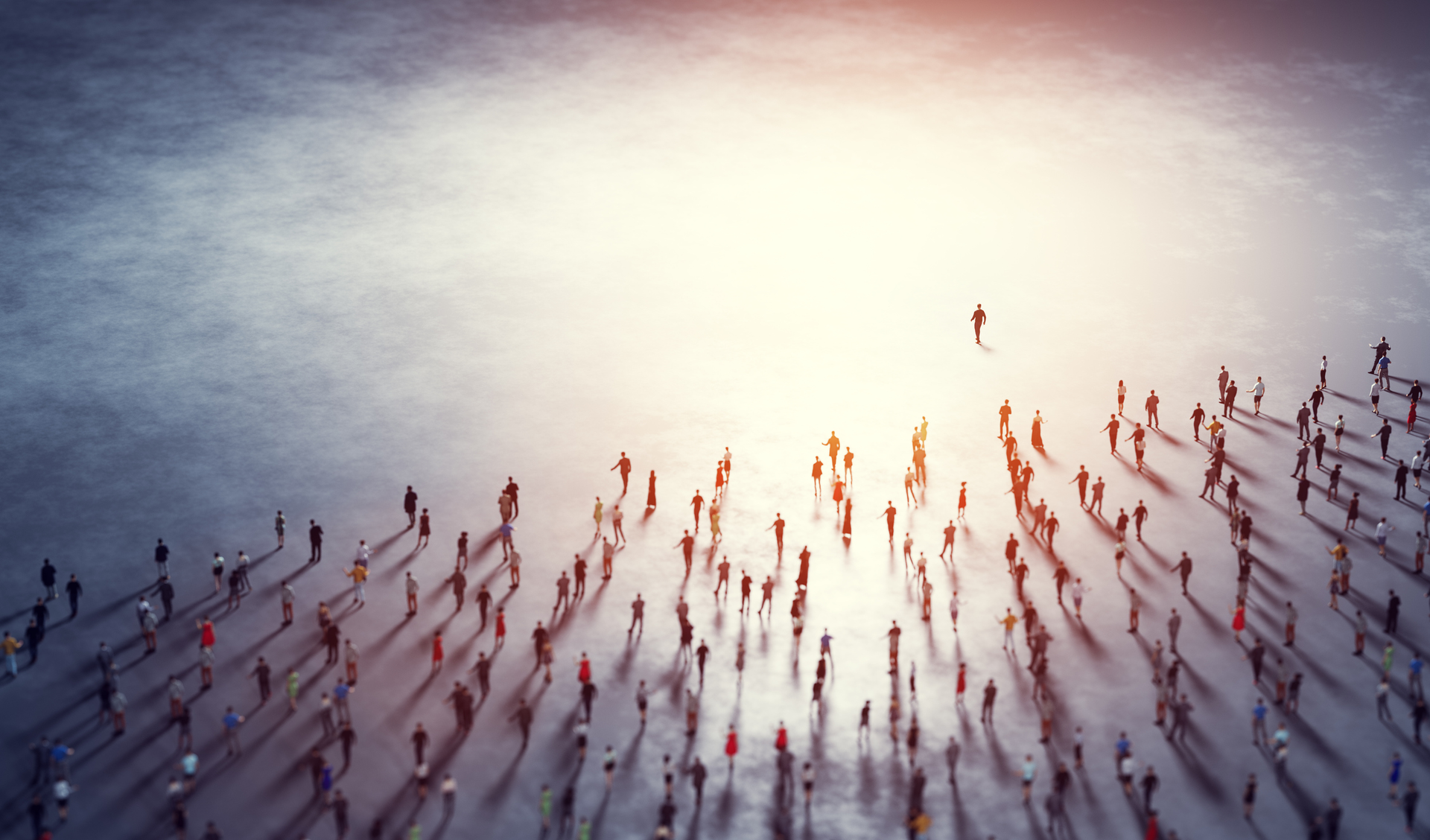 Crowd Following Leader I Stock 1356210519 62c84fe763e3b