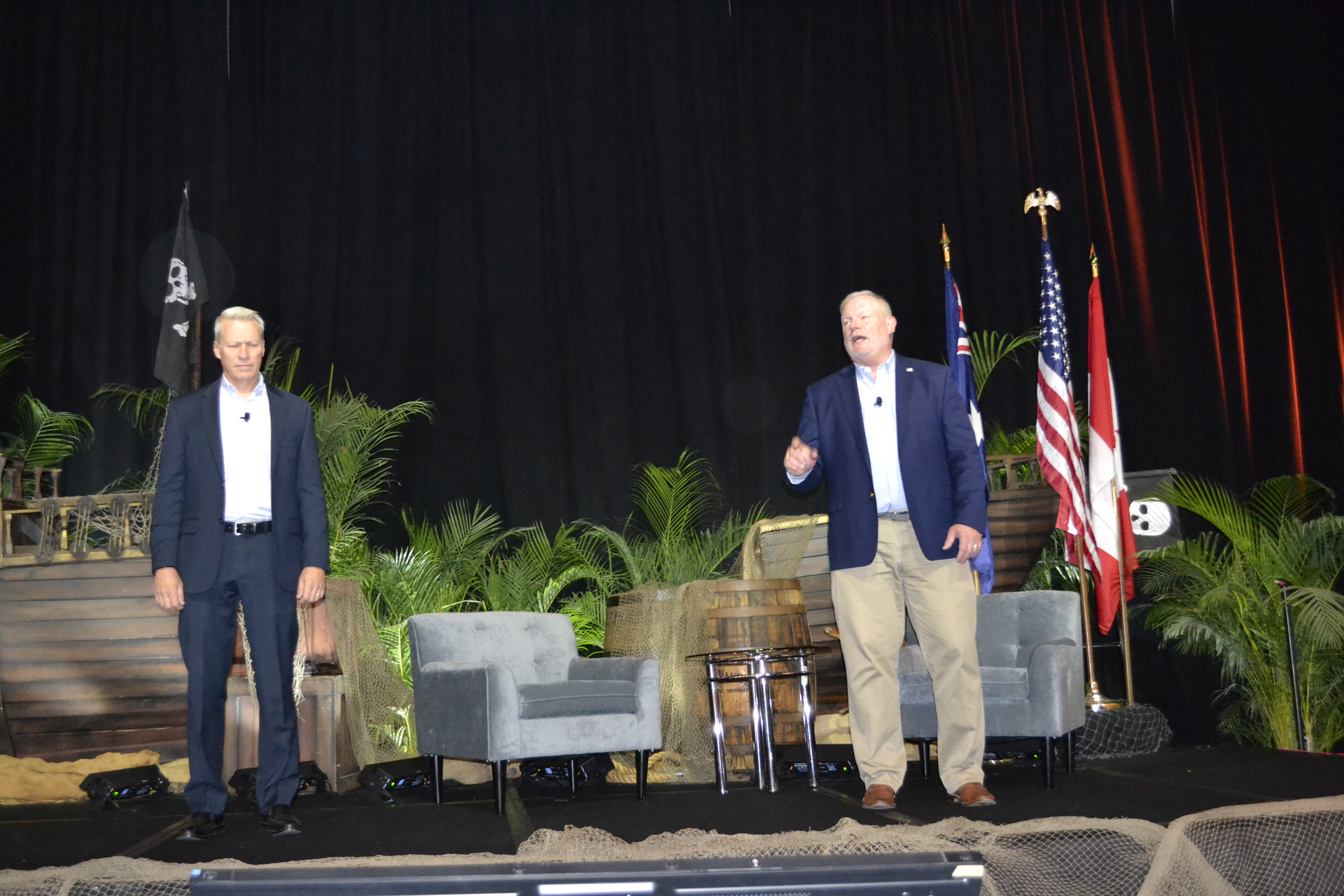 David Heimer, left, and Matt Michel announce their retirement from leadership of Service Roundtable and Service Nation Alliance.