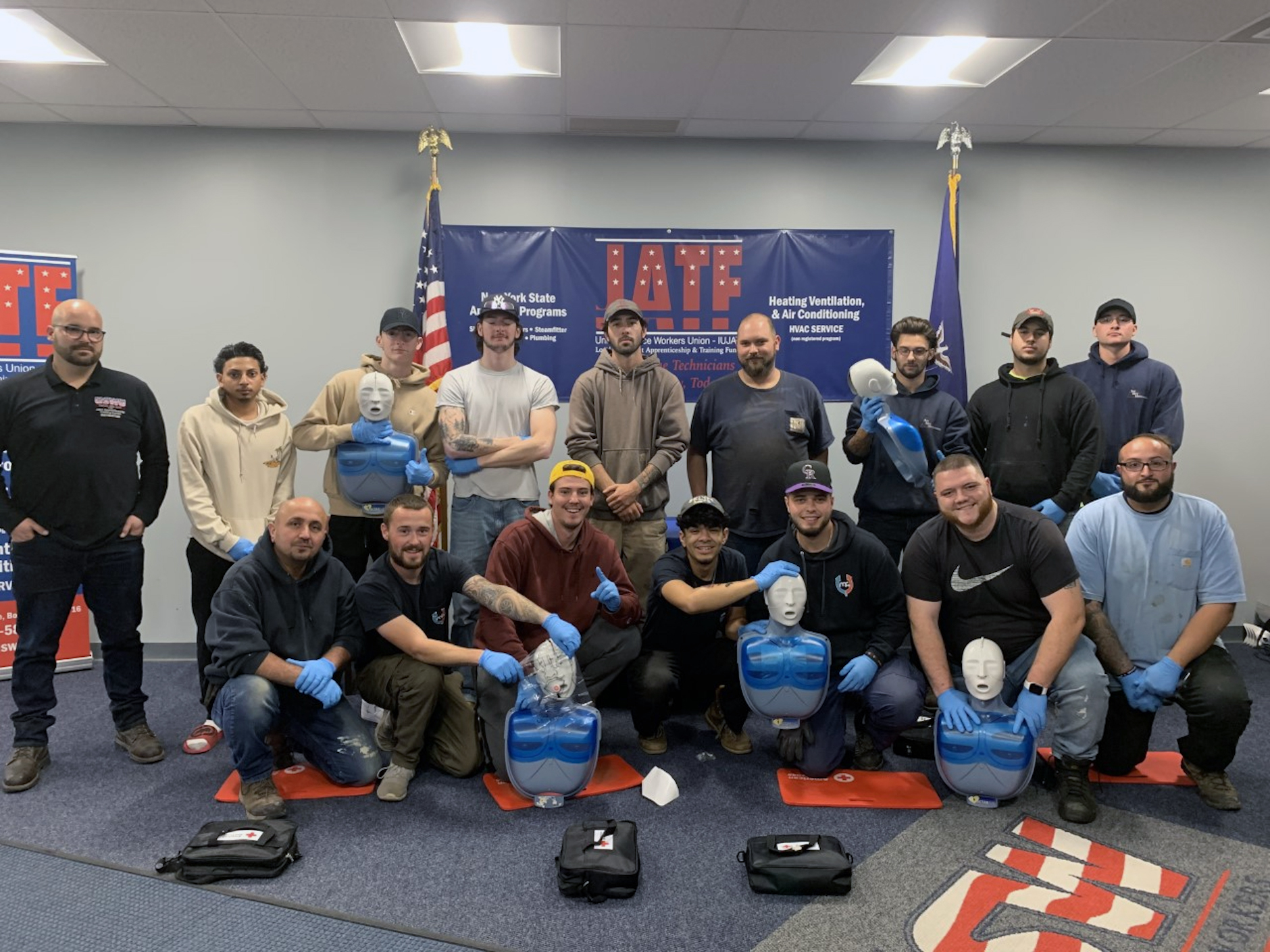 Safety comes first at the United Service Workers Union's Joint Apprenticeship Training Fund. Apprentices learn what they need to keep themselves and each other safe and healthy, including learning CPR.