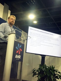 Craig Grider of Intertek provided a dose of reality related to A2L refrigerant-charged equipment certifications. Craig Grider of Intertek provided a dose of reality related to A2L refrigerant-charged equipment certifications.
