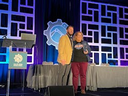 Angie Simon receives the inaugural &apos;Industry Advocate Award&apos; at the 2023 MEP Innovation Conference for her efforts with the Heavy Metal Summer Experience.