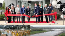 Mitsubishi Electric Trane HVAC US (METUS) representatives and government officials cut the ribbon on the Florence, New Jersey Distribution and Training Center. Pictured left to right are: Kristen Foca, Outreach Director for U.S. Representative Andy Kim; MacKenzie Belling, South Jersey Director for U.S. Senator Cory Booker; Brinnon Williams, Vice President of Residential Business, METUS; Andy Kelso, COO, METUS; Mark Kuntz, CEO, METUS; Robert D. Smith, Vice President of Supply Chain, METUS; Paul Ostrander and Kristan Marter, Florence Township Council; and Marty Eckert, Florence Township Director of Economic Development.