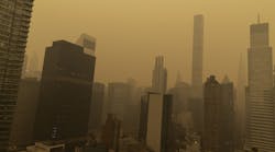 Manhattan darkened by smoke from Canadian wildfires. Manhattan darkened by smoke from Canadian wildfires.