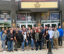 Attendees for the Unified Group Small and Special Projects Forum gathered for a photo during a dinner outing at Joe&apos;s Live.