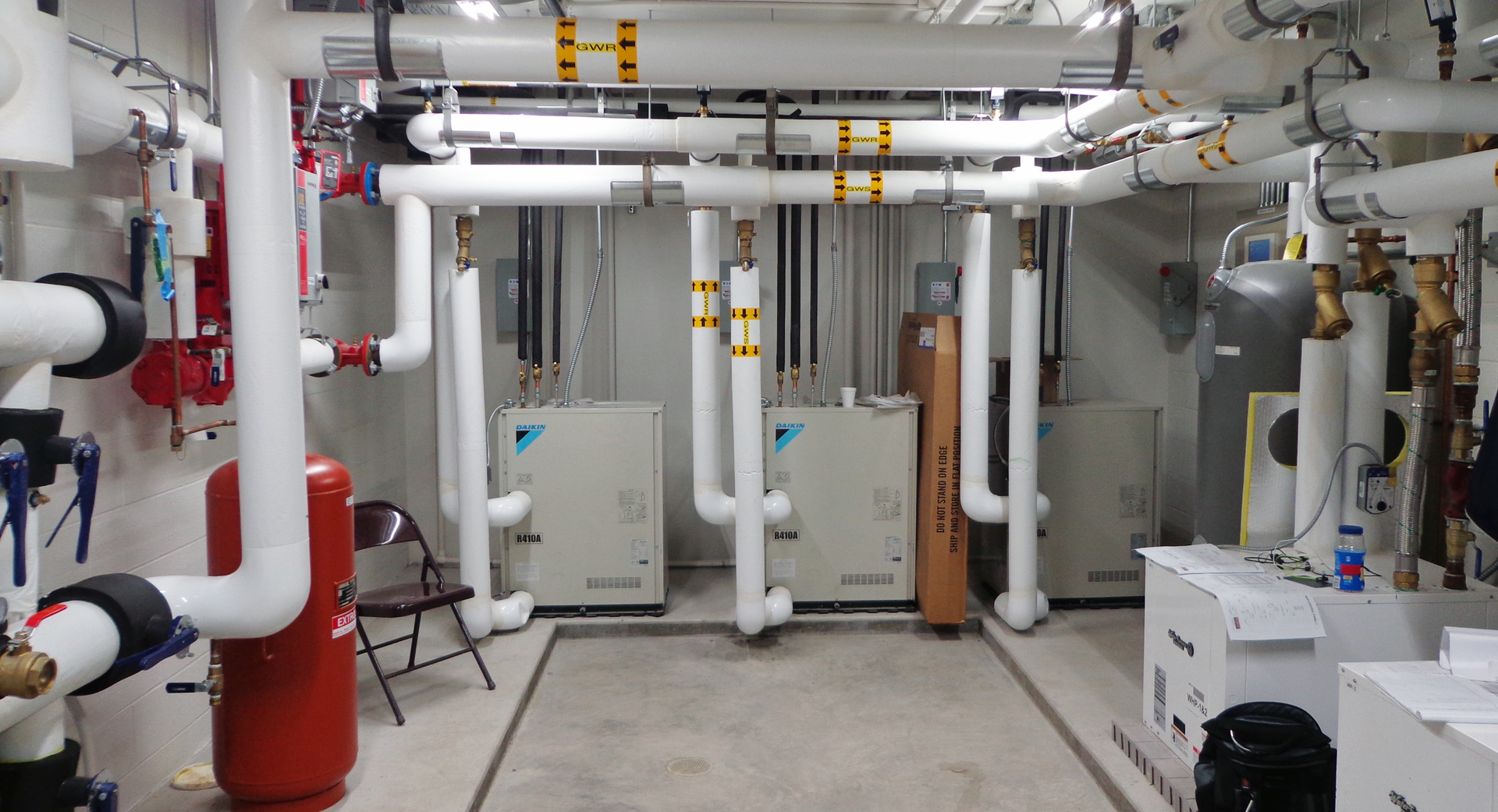 DAIKIN EQUIPMENT &bull; 18-Ton VRV W-III Water Source Heat Recovery &bull; 4 Branch Selector Boxes &bull; 13 FXMQ DC-Ducted Concealed Ceiling Unit &bull; 1 FXUQ 4-Way Blow Ceiling-Suspended Cassette &bull; 1 Intelligent Touch Manager (iTM) &bull; 1 BACnet&circledR; Client &bull; 1 BACnet&circledR; Server with add-on control modules &bull; 14 BRC1E73 Navigation Remote Controller