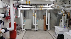 DAIKIN EQUIPMENT • 18-Ton VRV W-III Water Source Heat Recovery • 4 Branch Selector Boxes • 13 FXMQ DC-Ducted Concealed Ceiling Unit • 1 FXUQ 4-Way Blow Ceiling-Suspended Cassette • 1 Intelligent Touch Manager (iTM) • 1 BACnet® Client • 1 BACnet® Server with add-on control modules • 14 BRC1E73 Navigation Remote Controller DAIKIN EQUIPMENT • 18-Ton VRV W-III Water Source Heat Recovery • 4 Branch Selector Boxes • 13 FXMQ DC-Ducted Concealed Ceiling Unit • 1 FXUQ 4-Way Blow Ceiling-Suspended Cassette • 1 Intelligent Touch Manager (iTM) • 1 BACnet® Client • 1 BACnet® Server with add-on control modules • 14 BRC1E73 Navigation Remote Controller