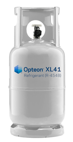 With the introduction of new A2L refrigerants like R-454B, or Opteon™ XL41, the cylinders will be a neutral color and the specific refrigerant name will be printed on the jug, as well as the box. With the introduction of new A2L refrigerants like R-454B, or Opteon™ XL41, the cylinders will be a neutral color and the specific refrigerant name will be printed on the jug, as well as the box.