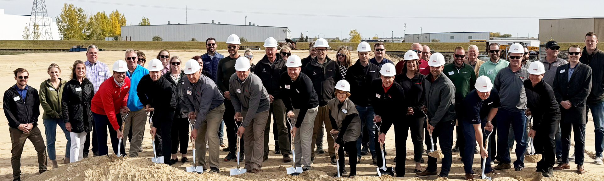 Several guests attended the Fargo groundbreaking ceremony, including Arlette Preston, Deputy Mayor from the City of Fargo; Cody Furstenau, Jeff Furstenau, and Trent Ochsner from Olaf-Anderson General Contractors; developer Levi Arneson with Dell Arneson, Inc.; Stacia Sytsma from the Fargo Moorhead West Fargo Chamber of Commerce; along with nearly 30 Chamber Ambassadors, with Brooke Coauette serving as the emcee. Also present were members of DSG's executive, regional, and branch leadership teams.