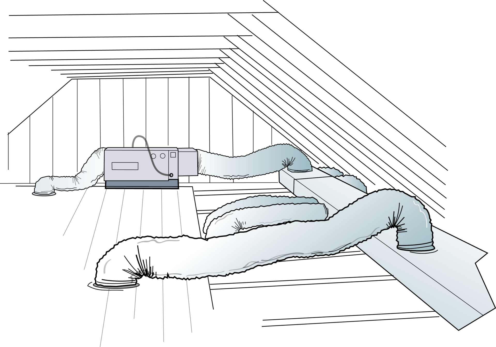 A leaky attic duct system has the potential to lower cooling system performance and increase indoor relative humidity.