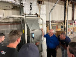 National Comfort Institute Instructor Mark Hunt teaches students how to interpret combustion analyzer readings in a recent training class. National Comfort Institute Instructor Mark Hunt teaches students how to interpret combustion analyzer readings in a recent training class.