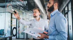 Men Diagraming A Plan I Stock 1438456638