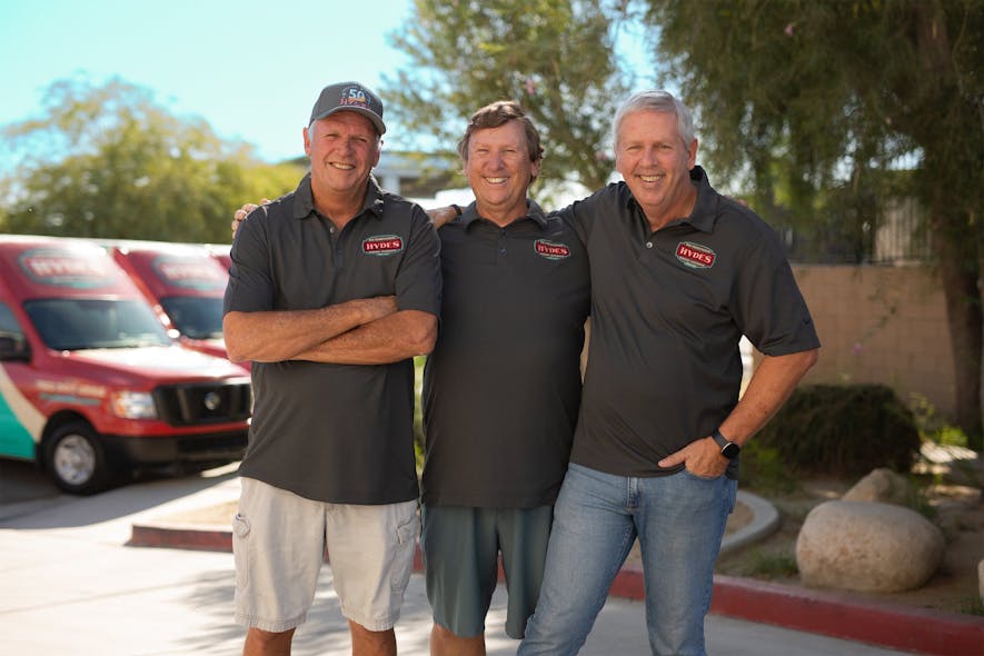 From left: Barry, Michael and Mark Hyde. Judy Hyde is special projects manager.