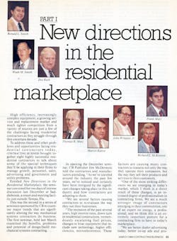 March 1984, during the greatest era of HVAC service business expansion. Ron Smith offered commentary with other visionaries of the time on how to profit from HVAC service. Ron is pictured at top left. March 1984, during the greatest era of HVAC service business expansion. Ron Smith offered commentary with other visionaries of the time on how to profit from HVAC service. Ron is pictured at top left.