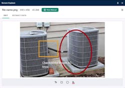 The HomeX discussion between the contractor&apos;s office and technician or customer includes helpful photo sharing.