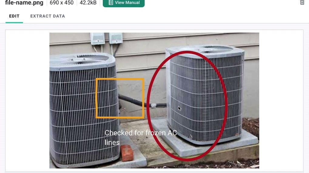 The HomeX discussion between the contractor's office and technician or customer includes helpful photo sharing.