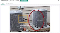 The HomeX discussion between the contractor's office and technician or customer includes helpful photo sharing. The HomeX discussion between the contractor's office and technician or customer includes helpful photo sharing.