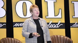 Lori Tschohl delivered her acceptance speech during the Women in HVACR annual conference in Jacksonville, Florida.