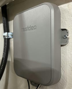 A Pro-IQ Services control box is attached to the home exterior. A previous version of this article had incorrectly stated that it is applied inside the home. A Pro-IQ Services control box is attached to the home exterior. A previous version of this article had incorrectly stated that it is applied inside the home.