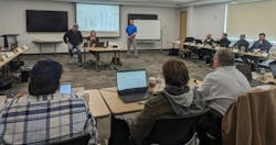 Attendees work in small groups and present their findings to the class at the 2024 PHCC Essentials of Project Management class conducted March 13-16, 2024 at the Viega Training Facility in Nashua, New Hampshire.