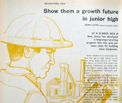 This 1969 article described how the Mechanical Contractors Association of New Jersey was starting to get junior high students interested in careers in mechanical contracting.