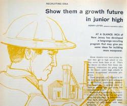 This 1969 article described how the Mechanical Contractors Association of New Jersey was starting to get junior high students interested in careers in mechanical contracting. This 1969 article described how the Mechanical Contractors Association of New Jersey was starting to get junior high students interested in careers in mechanical contracting.