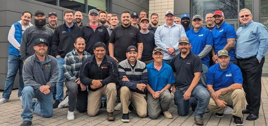 PHCC Educational Foundation's 'Super Foremen' class. Instructor Kirk Alter is at right.