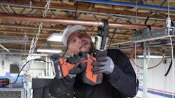 More than 150 press fittings were used throughout the project to connect overhanging pipes to the new VRF system. More than 150 press fittings were used throughout the project to connect overhanging pipes to the new VRF system.