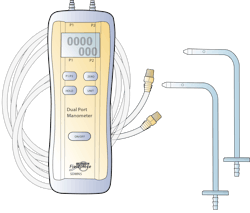 You’ll need the right gear to track down airside problems. A manometer with the right accessories lets you see what’s happening inside the duct system. You’ll need the right gear to track down airside problems. A manometer with the right accessories lets you see what’s happening inside the duct system.