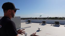 Ryan Figueroa describes the installation of the Toshiba Carrier VRF heat recovery systems. Ryan Figueroa describes the installation of the Toshiba Carrier VRF heat recovery systems.